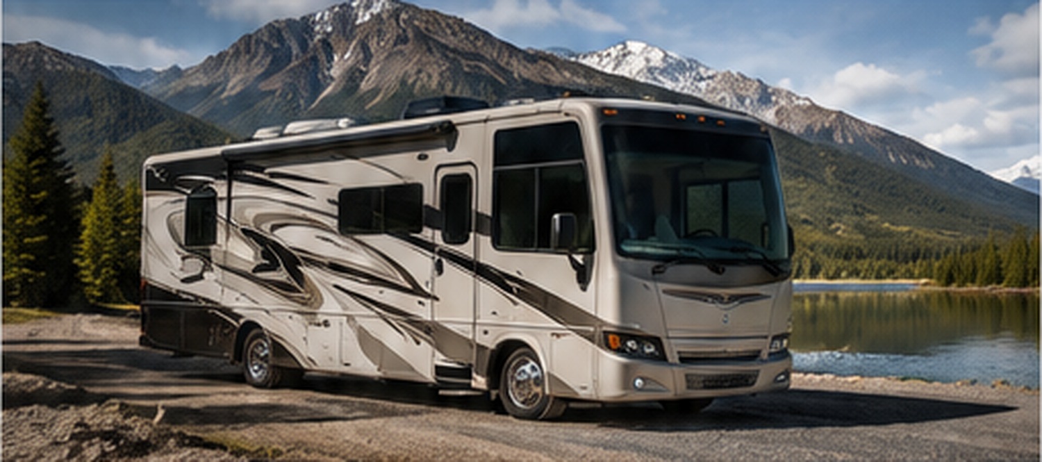 Class A motorhome with a conventional single front steering axle